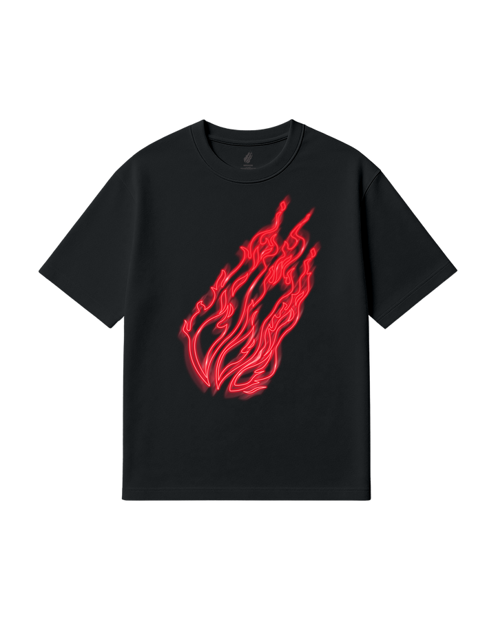 Neon Flame Tee - Black